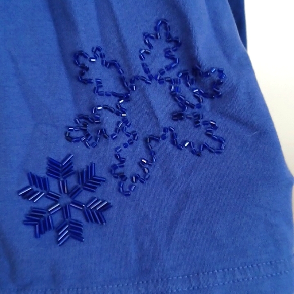 Liz Claiborne, purple HOLIDAY beading Long sleeve t-shirt. - Picture 3 of 4